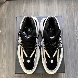 Balmain Black and White Sneakers with Chunky Sole